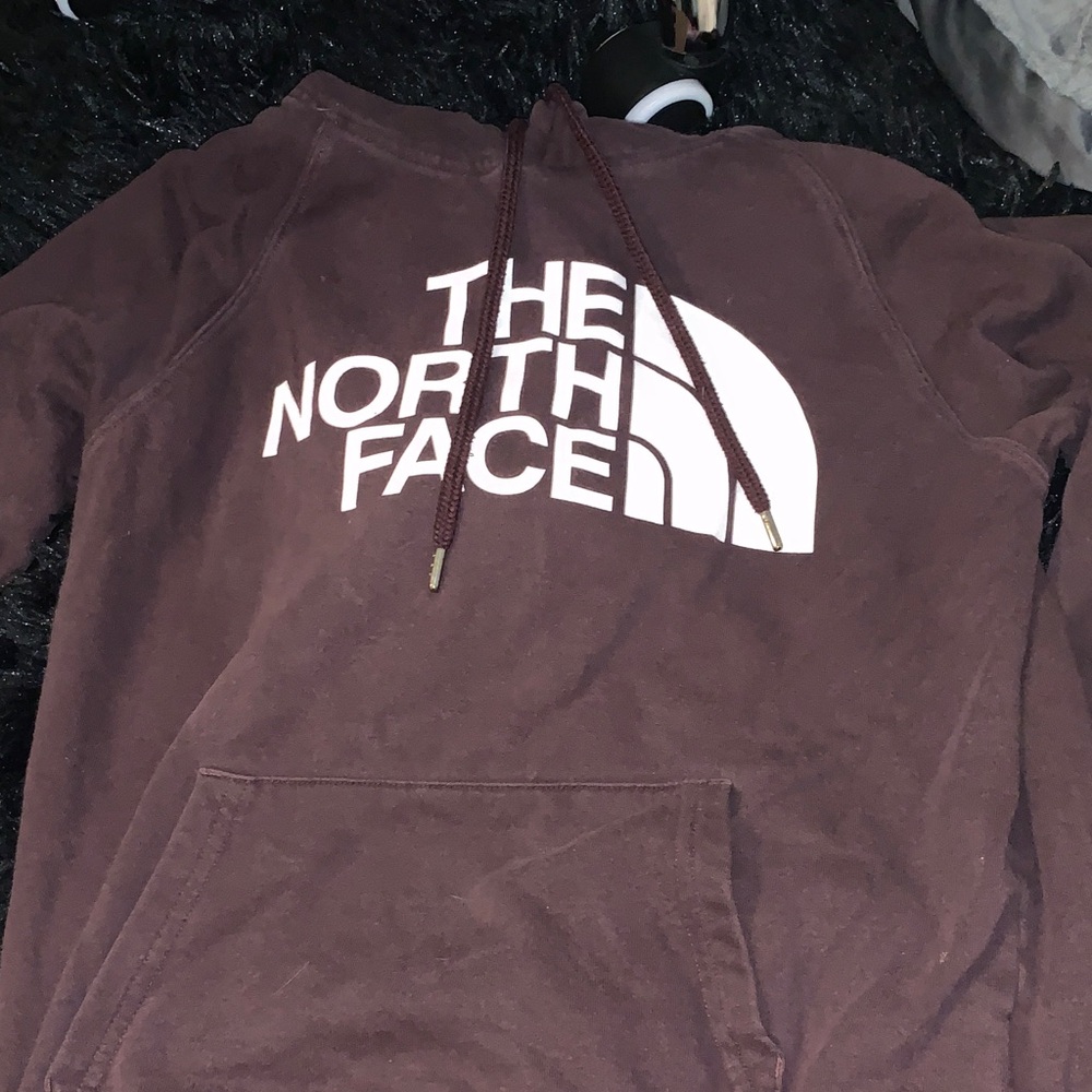 The North Face Sweatshirt in Deep Burgundy with White Logo